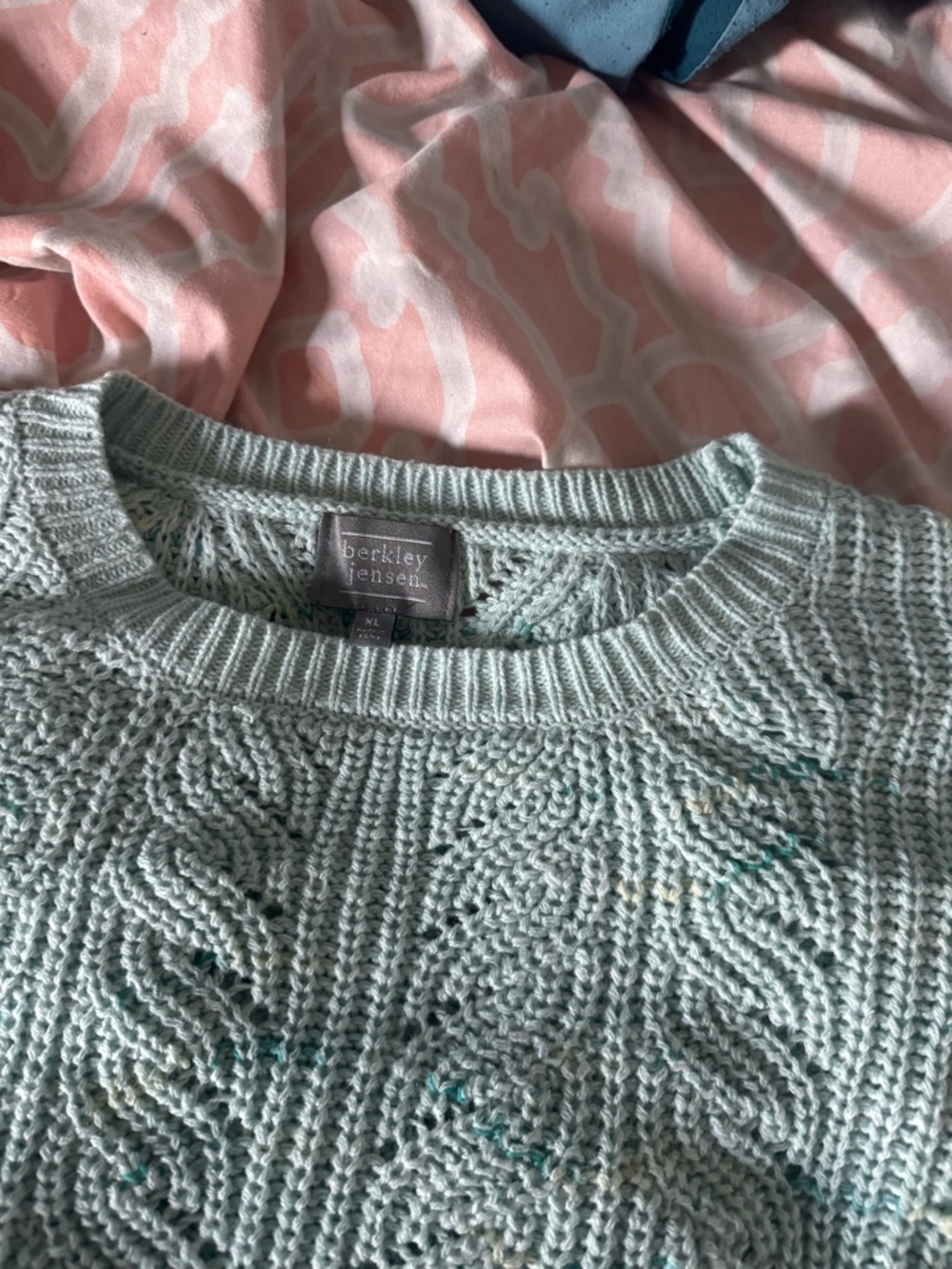 Berkley Jensen Mint Cable Crewneck Sweater